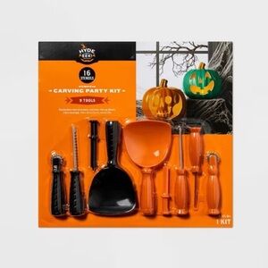 Halloween 9ct Tools and 16ct Patterns Pumpkin Carving Party Kit
